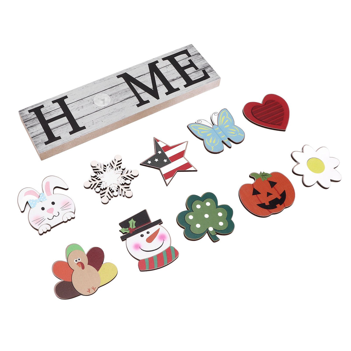 Wooden Country Home Decoration Welcome Sign Wall Decoration 10 Interchangeable Icons Letter Decoration Crafts