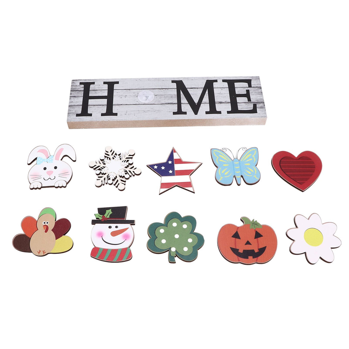 Wooden Country Home Decoration Welcome Sign Wall Decoration 10 Interchangeable Icons Letter Decoration Crafts