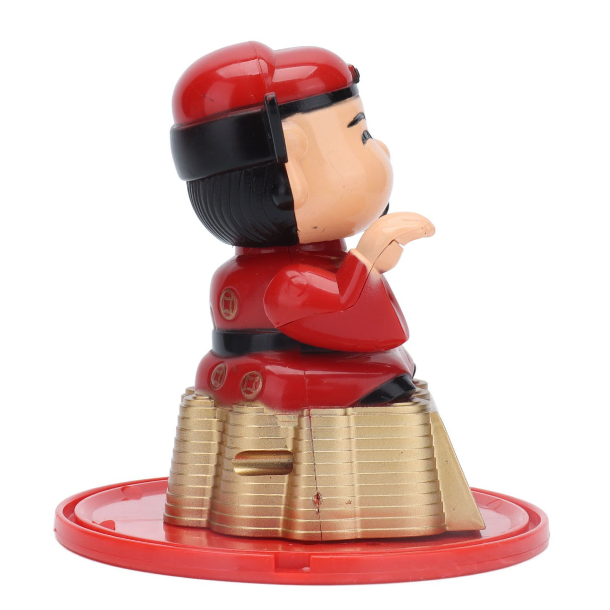 Lucky Ornaments Solar Powered Cute God of Wealth Decoration with Waving Arm for Home Office Car