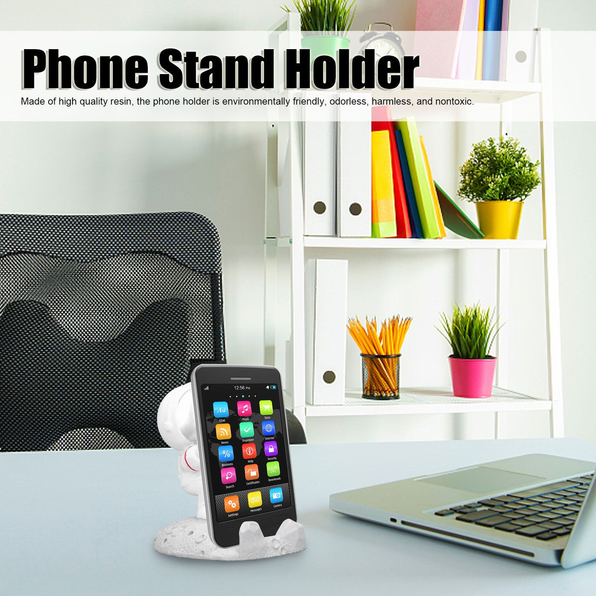 Mobile Phone Holder Astronaut Shape Exquisite Beautiful Environmentally Friendly Bracket OrnamentSilver Astronaut Push