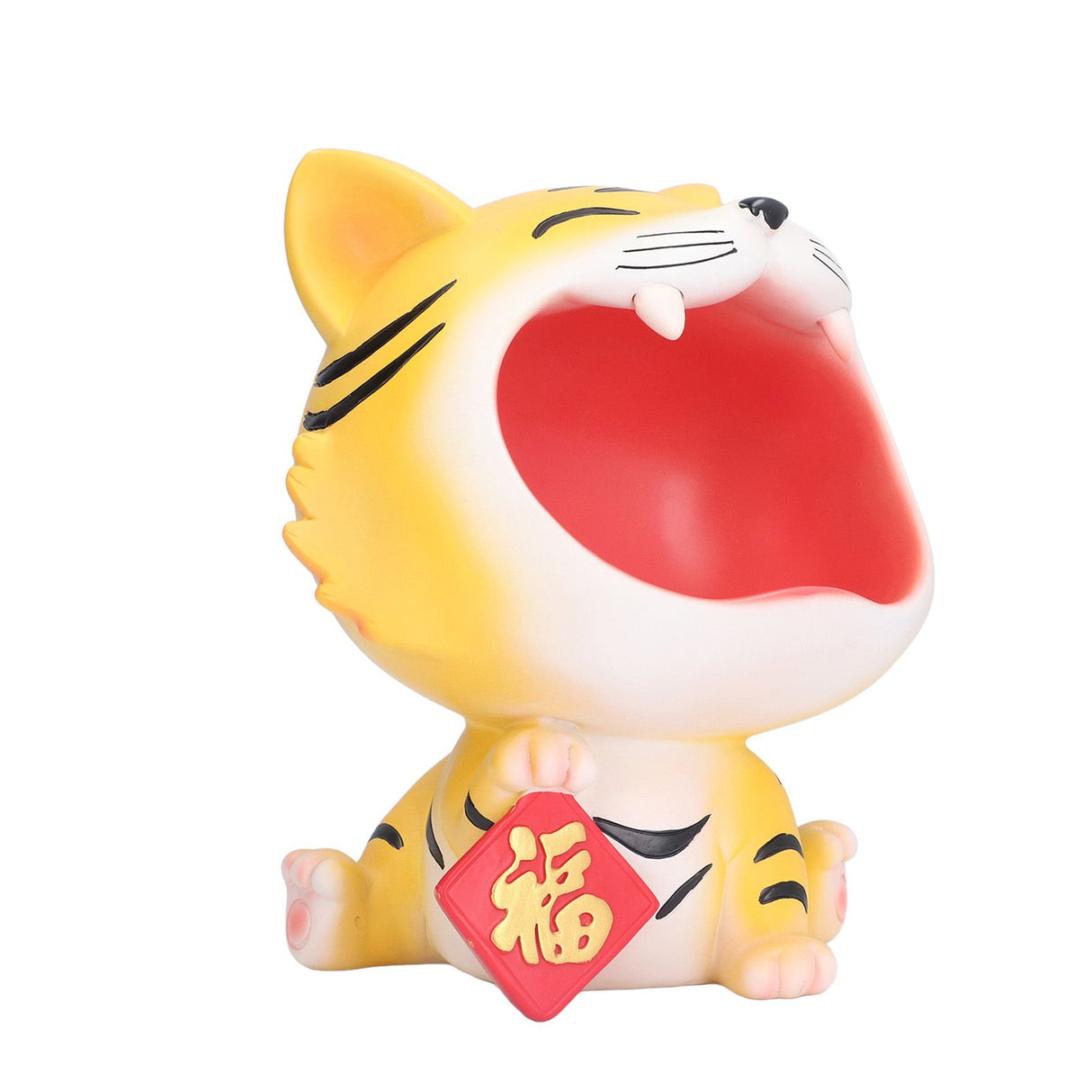 Resin Animal Storage Decoration Big Mouth Animal Statue Key Holder for Living Room Bedroom OfficeLucky Tiger