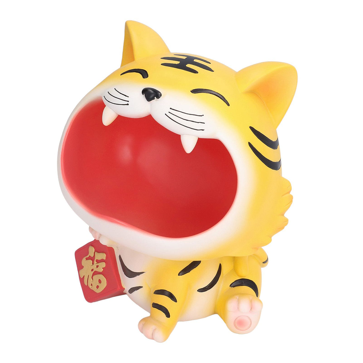 Resin Animal Storage Decoration Big Mouth Animal Statue Key Holder for Living Room Bedroom OfficeLucky Tiger