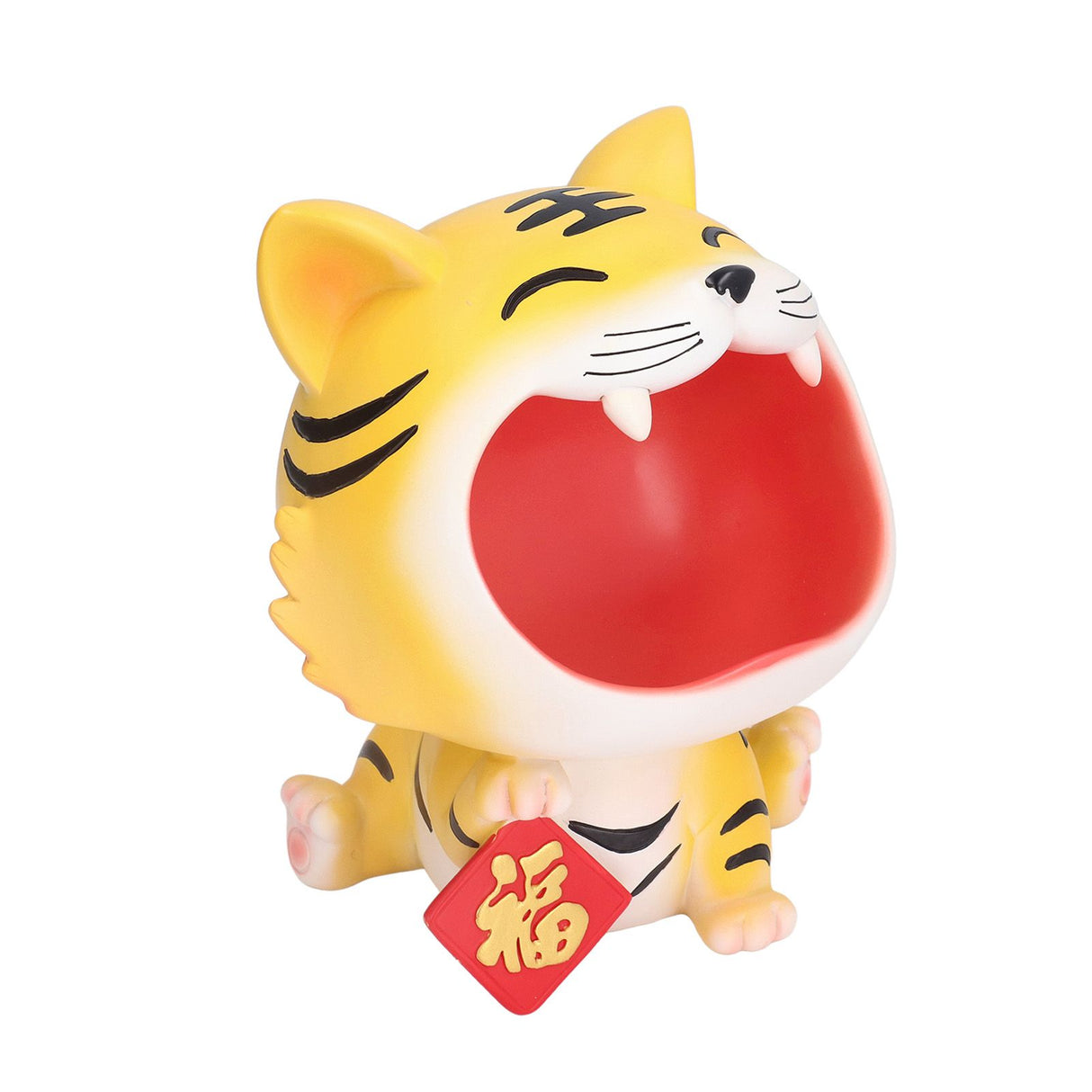 Resin Animal Storage Decoration Big Mouth Animal Statue Key Holder for Living Room Bedroom OfficeLucky Tiger