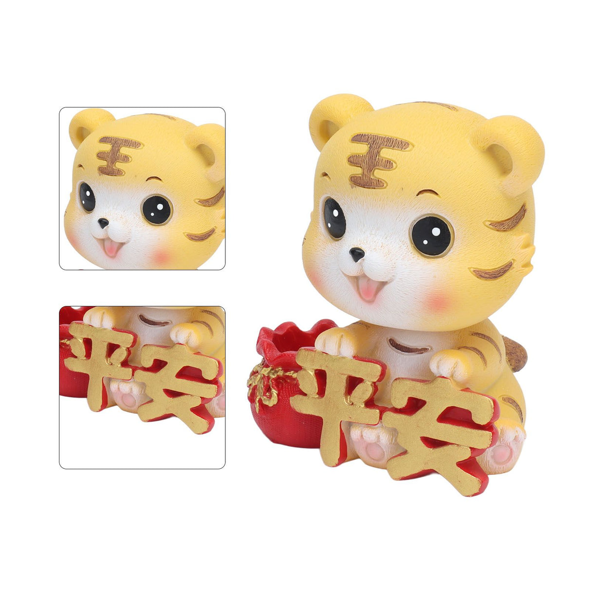 Tiger Ornament Premium Resin Cute Exquisite Bright Colors Durable Wide Application Tiger ToyPeace Tiger