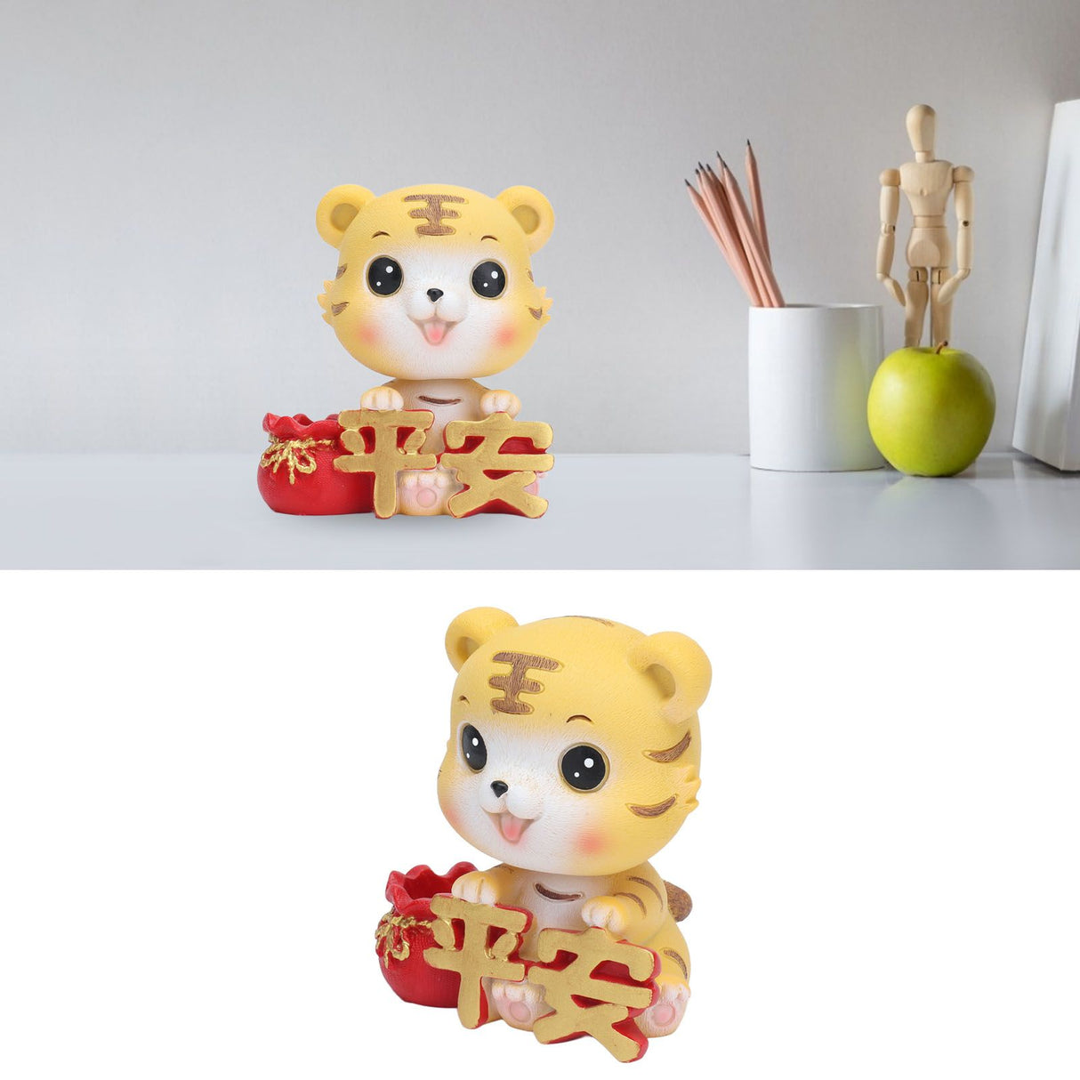 Tiger Ornament Premium Resin Cute Exquisite Bright Colors Durable Wide Application Tiger ToyPeace Tiger