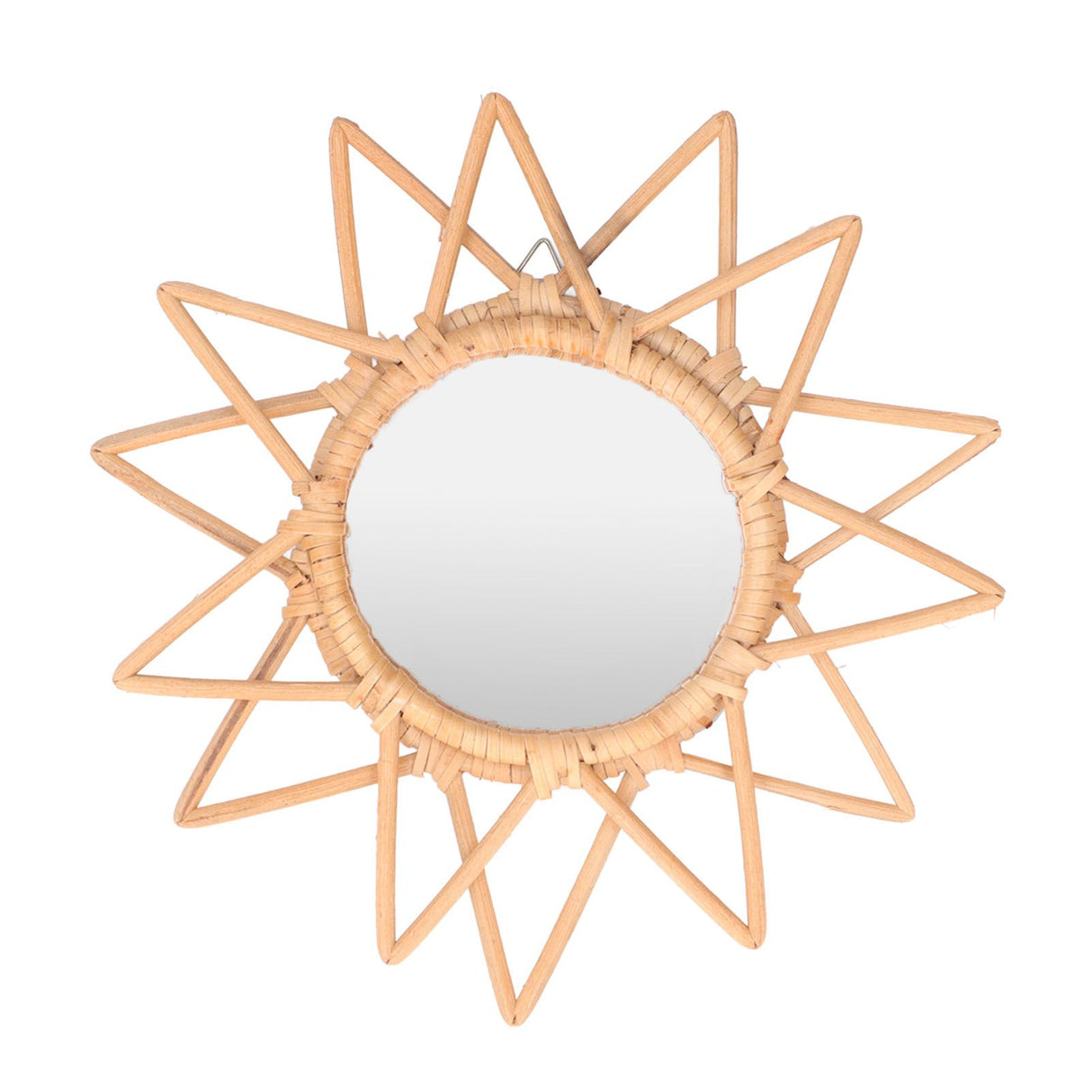 Rattan Innovative Art Decoration Makeup Mirror Retro Dressing Bathroom Wall Hanging MirrorStar