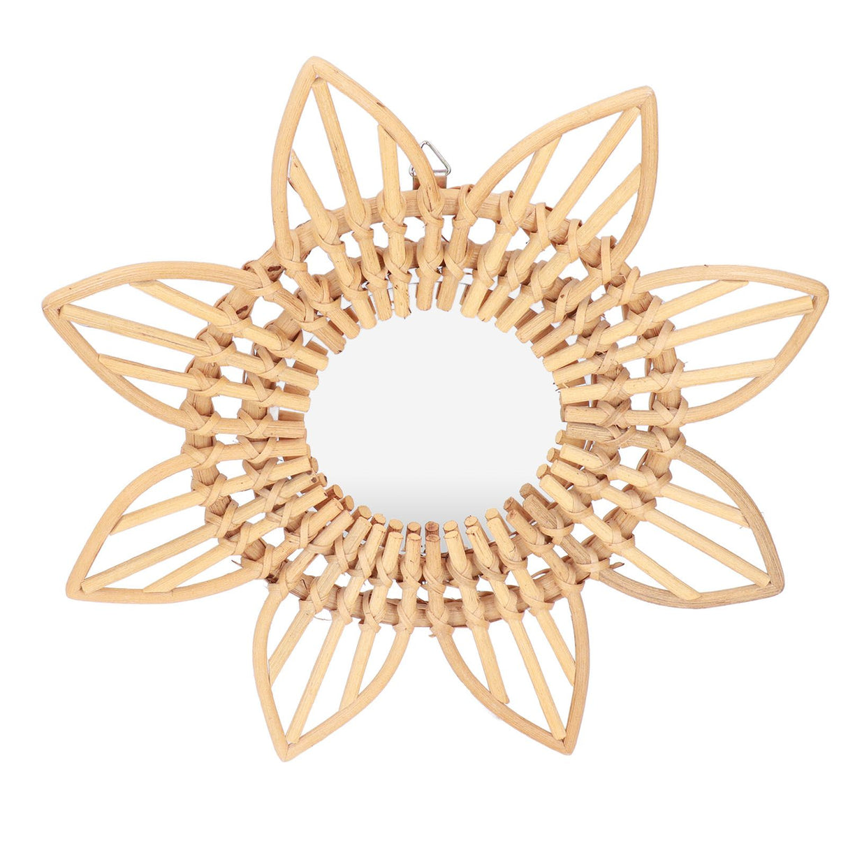 Rattan Innovative Art Decoration Makeup Mirror Retro Dressing Bathroom Wall Hanging MirrorFlower