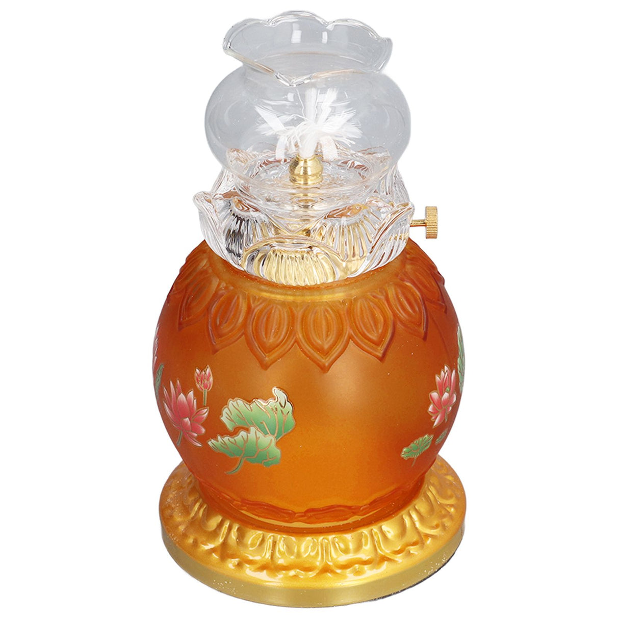 Buddhist Temple Flower Light Glazed Buddha Oil Lamp for Churches Temple Shops Sacrifices