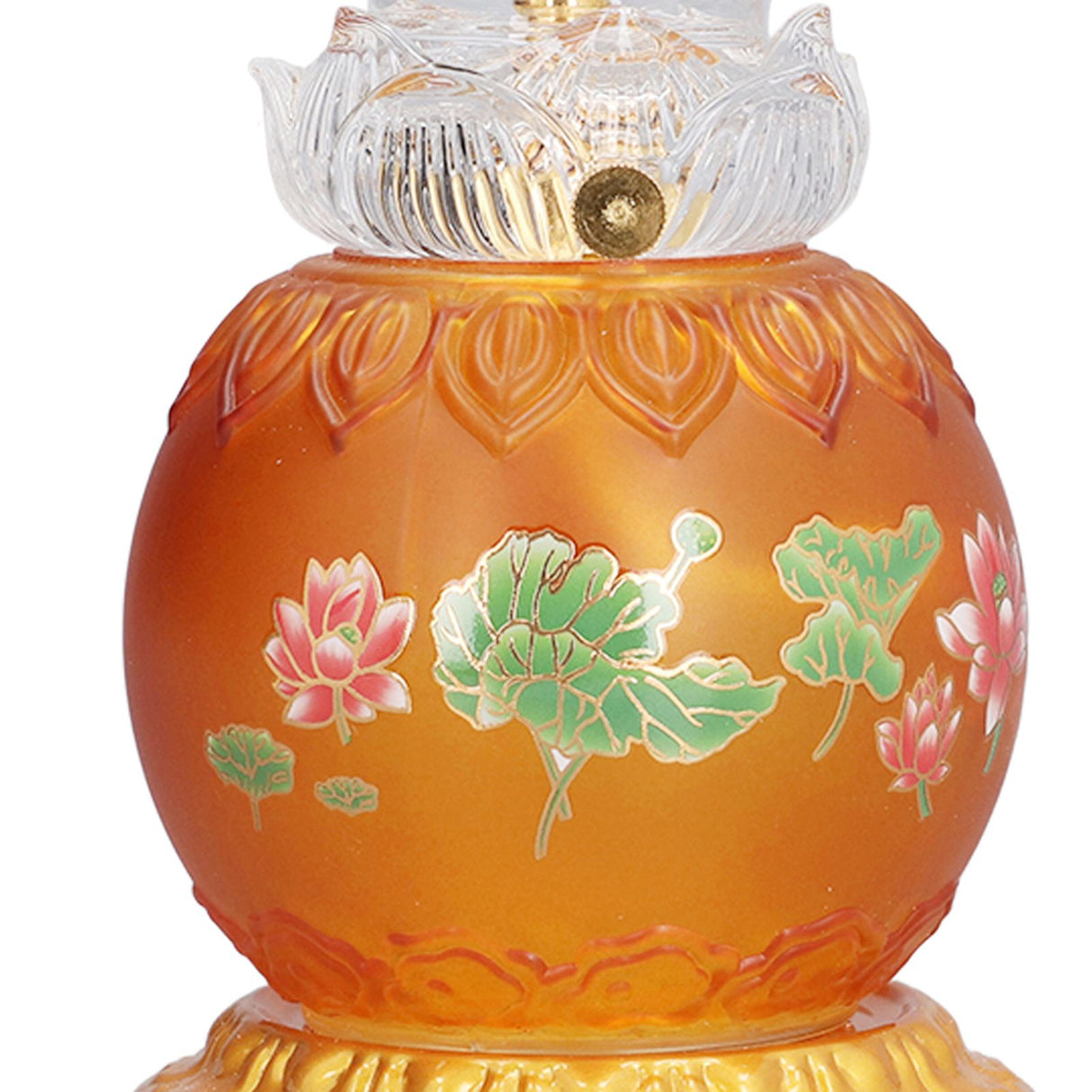 Buddhist Temple Flower Light Glazed Buddha Oil Lamp for Churches Temple Shops Sacrifices
