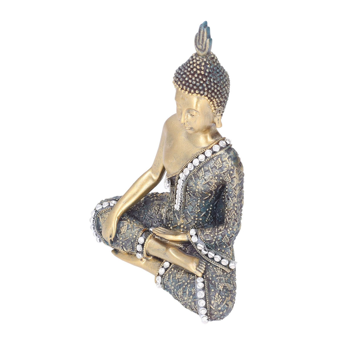 Buddha Ornament Resin Retro Small Decorative Desktop Sitting Buddha Statue for Home Office