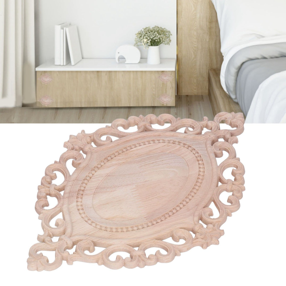 Wood Applique Premium Wood Durable Easy Installation Natural Eco Friendly Wide Application Wood Carving Applique