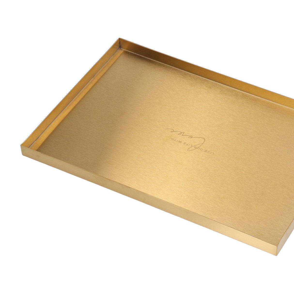 Modern Metal Gold Plate Rectangle Storage Tray Cosmetic Jewelry Display Stainless Steel Tray