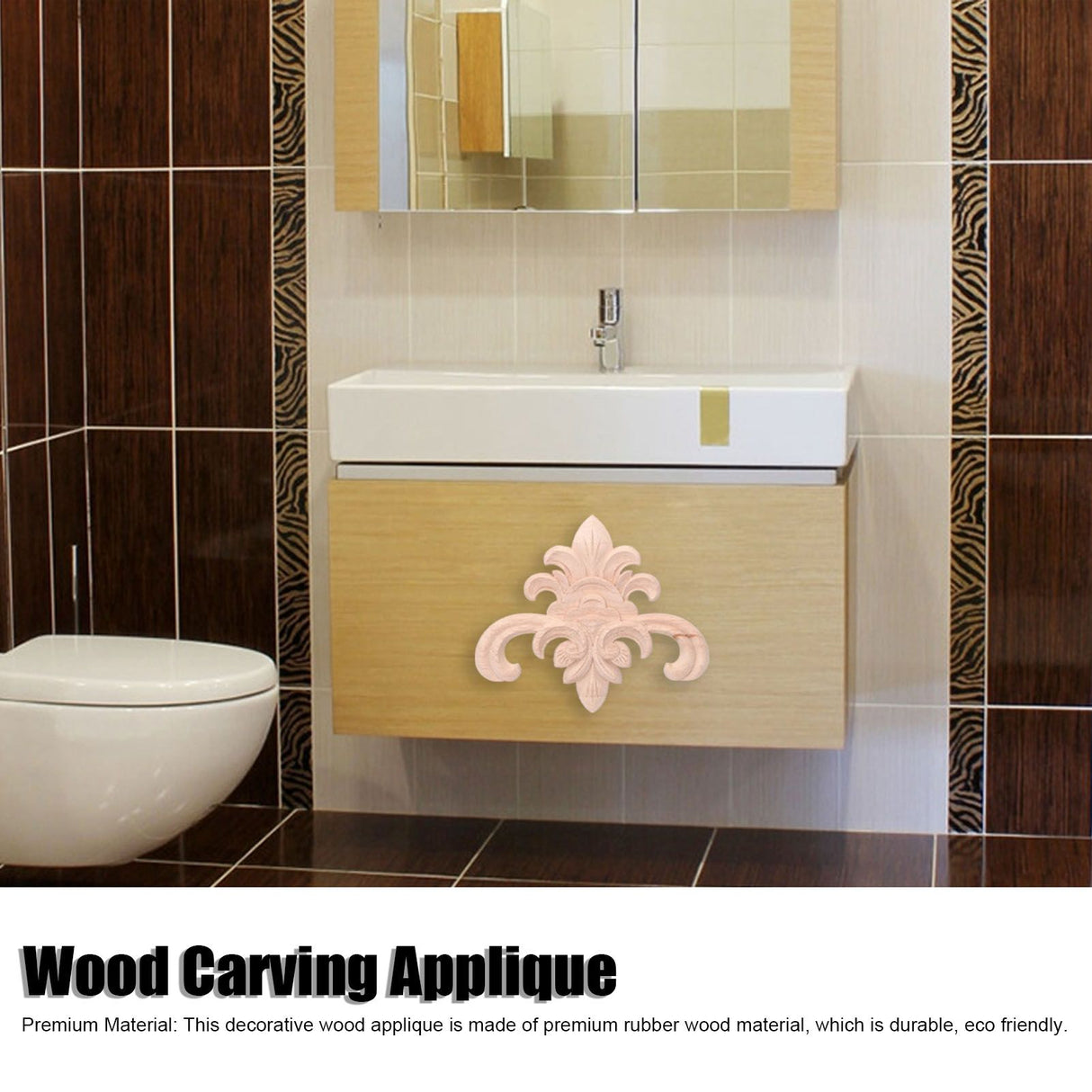 Wood Applique Easy Installation Durable Natural Eco Friendly Classic Exquisite Pattern Wood Carving AppliqueType Two