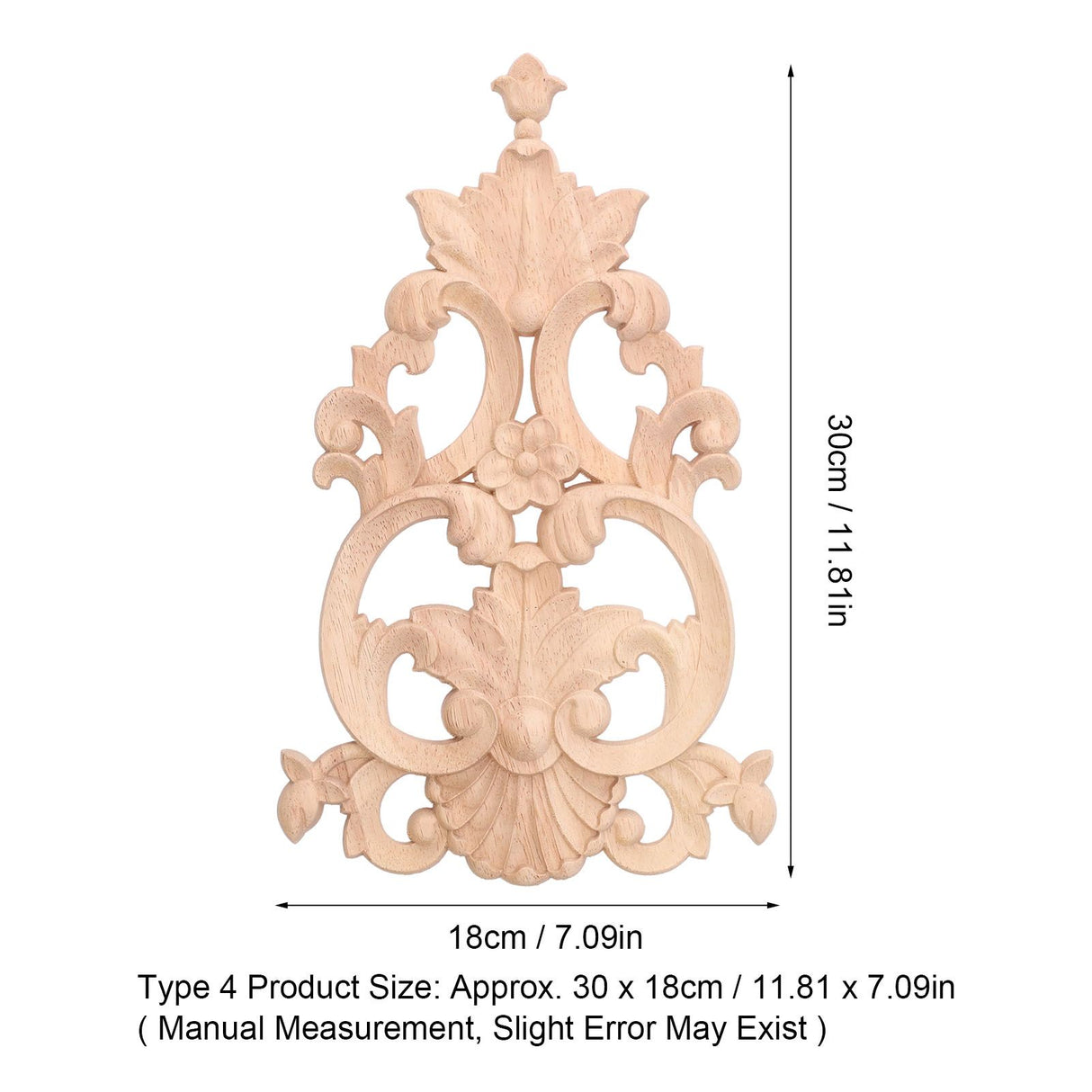 Wood Applique Easy Installation Durable Natural Eco Friendly Classic Exquisite Pattern Wood Carving AppliqueType Four