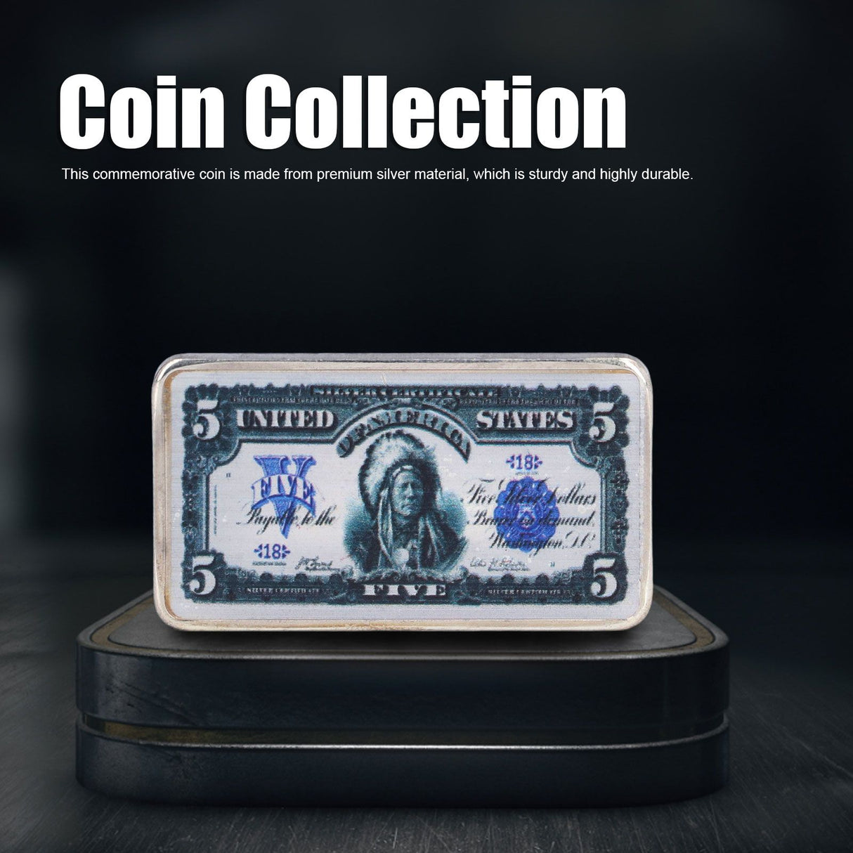 2Pcs Commemorative Coins Coin Collection 5 US Dollars Patter Fine Workmanship Commemorative Coin