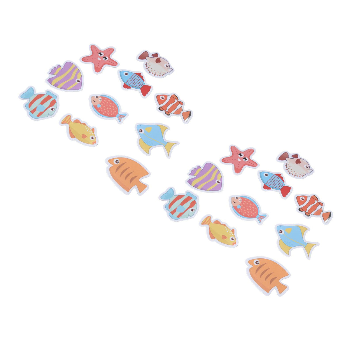 2 Sets Nonslip Bathtub Stickers Matte Colorful Fish Self Adhesive Waterproof Mouldproof Safe for Baby Shower