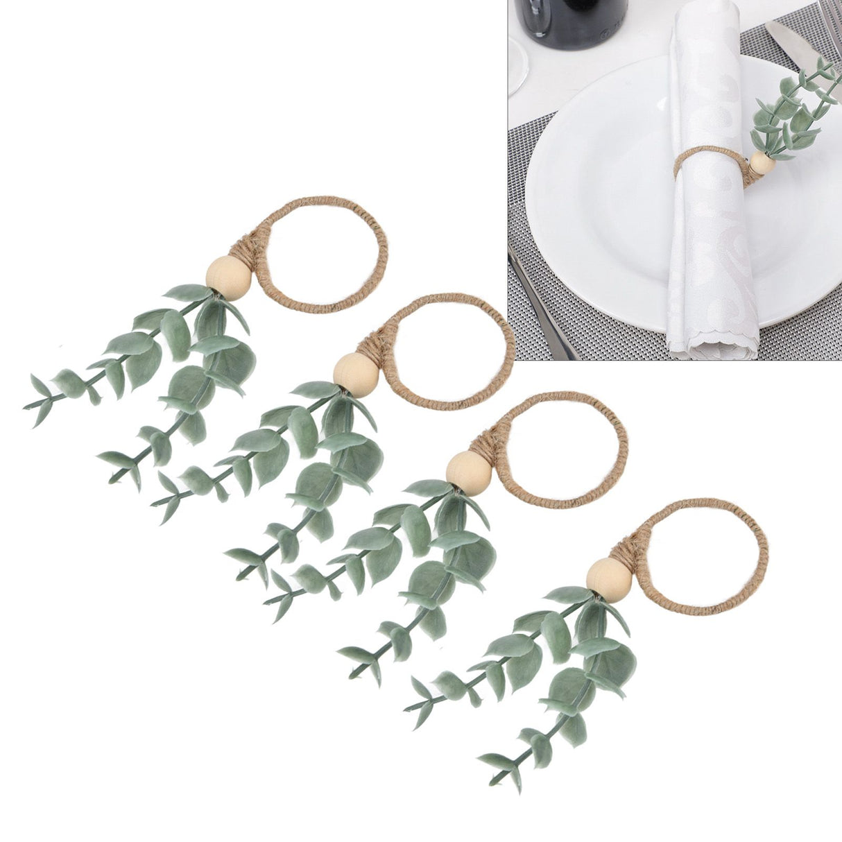 4Pcs Napkin Rings Simple Decorative Handicraft Leaf Flower Napkin Rings for Weddings New Years Parties6640