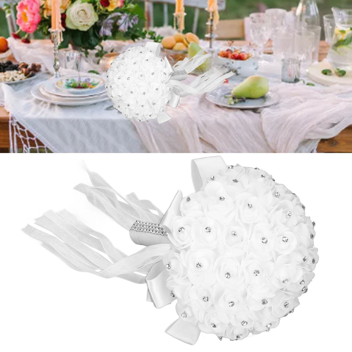 Holding Flower Simulation Design Environmentally Friendly Odorless Romantic Artificial Bouquet for Weddings Parties