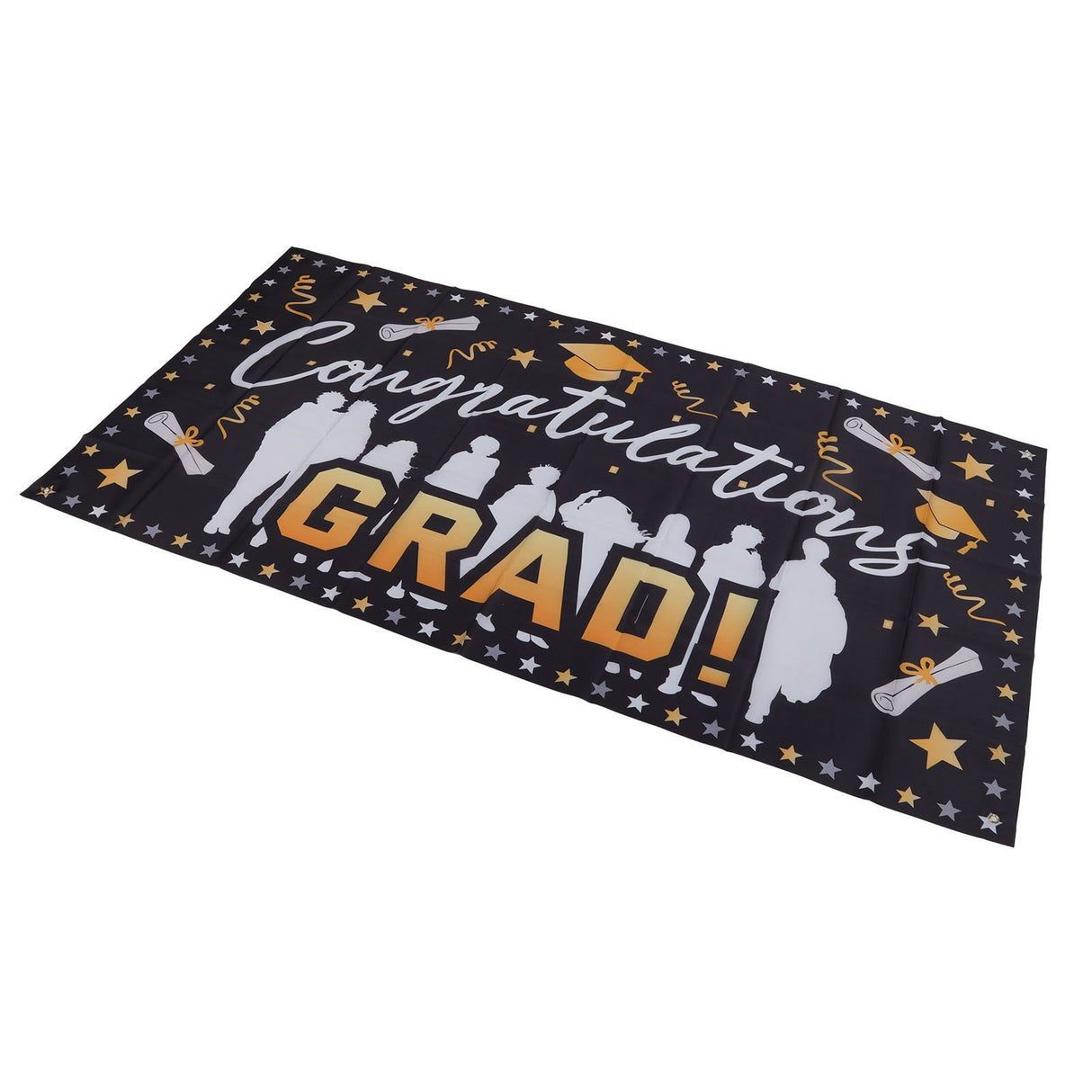 Graduation Banner 71x38in Durable Polyester Fabrics Fadeless 4 Eyelets Easy Installation Congrats Grad Banner for Party C