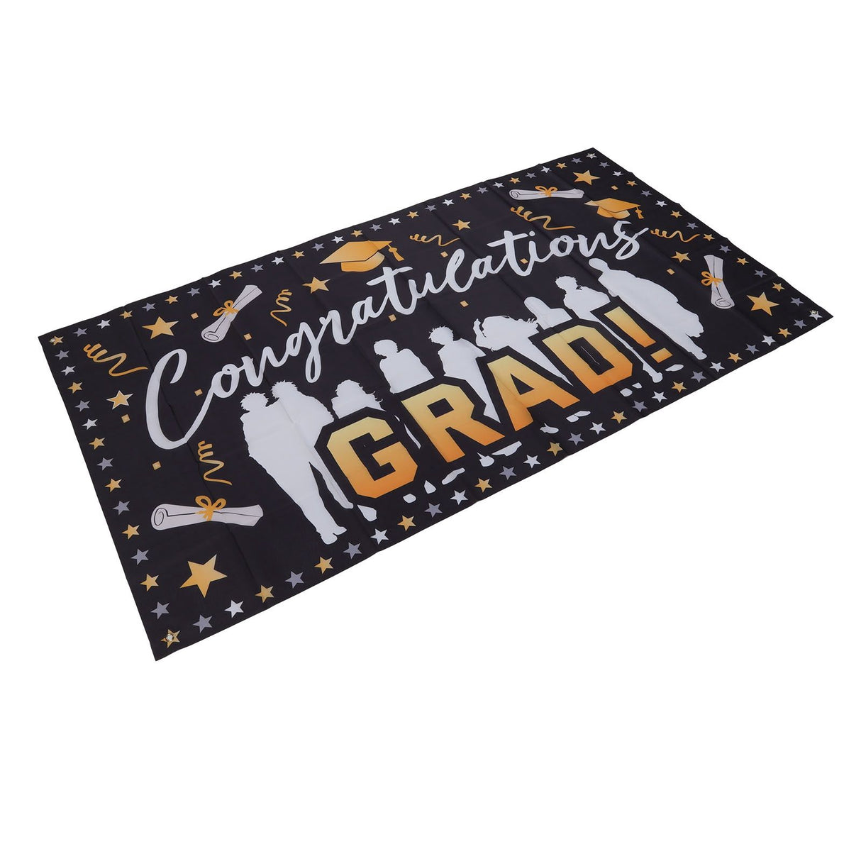 Graduation Banner 71x38in Durable Polyester Fabrics Fadeless 4 Eyelets Easy Installation Congrats Grad Banner for Party C