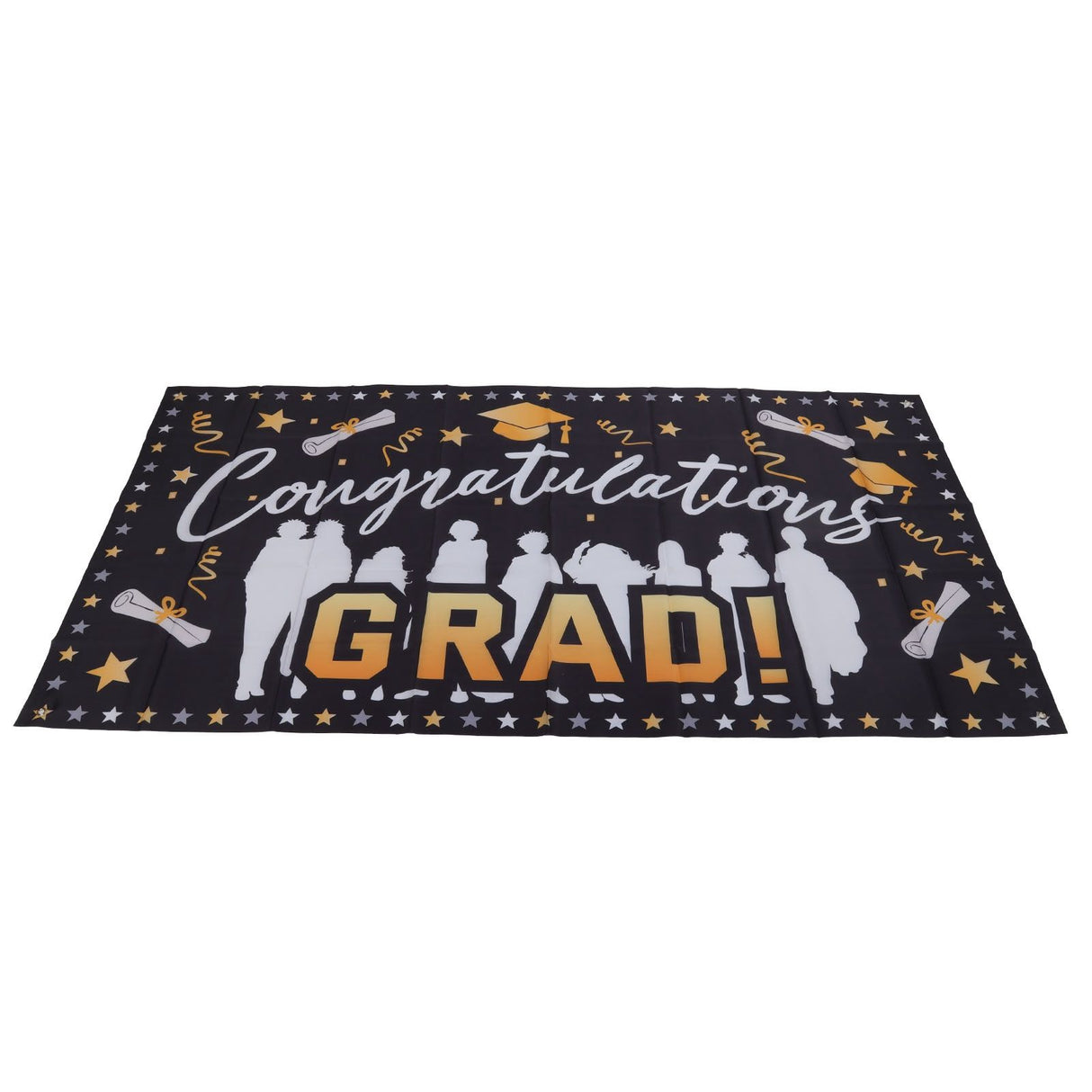 Graduation Banner 71x38in Durable Polyester Fabrics Fadeless 4 Eyelets Easy Installation Congrats Grad Banner for Party C