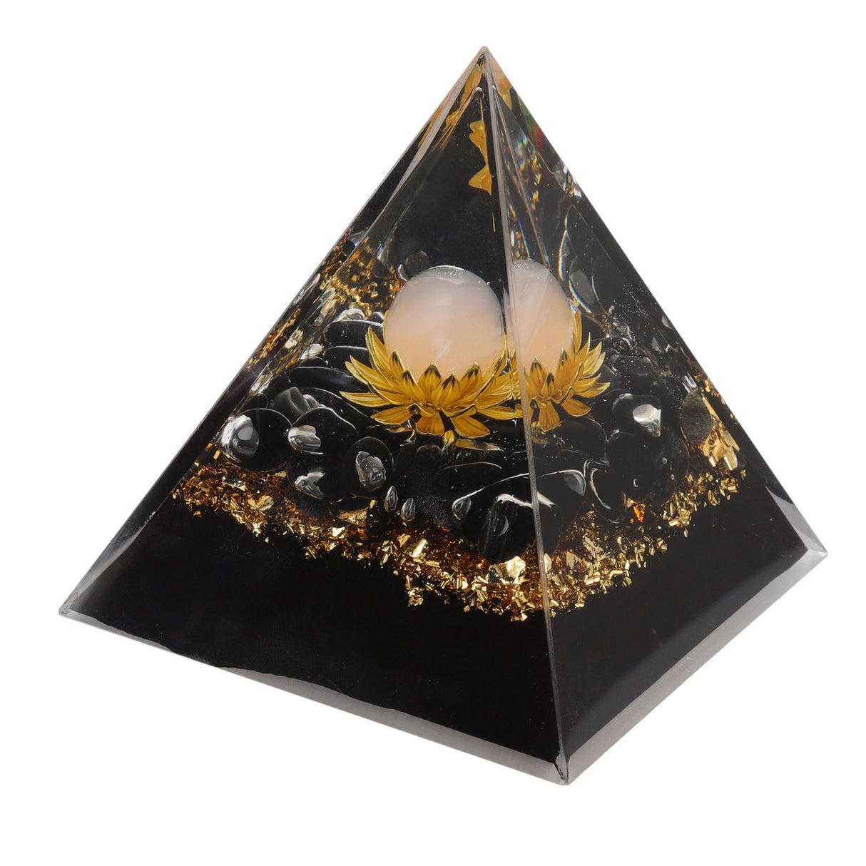 Orgone Pyramid Crystal Chakra Pyramid Promotes Psychological Growth for Living Room Bedroom Office