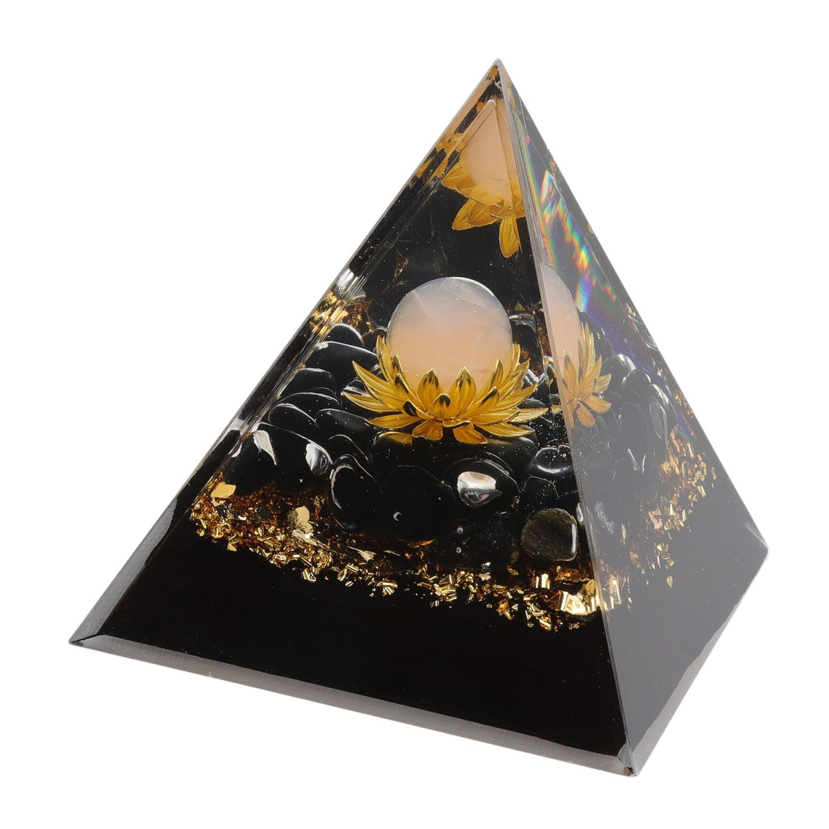 Orgone Pyramid Crystal Chakra Pyramid Promotes Psychological Growth for Living Room Bedroom Office