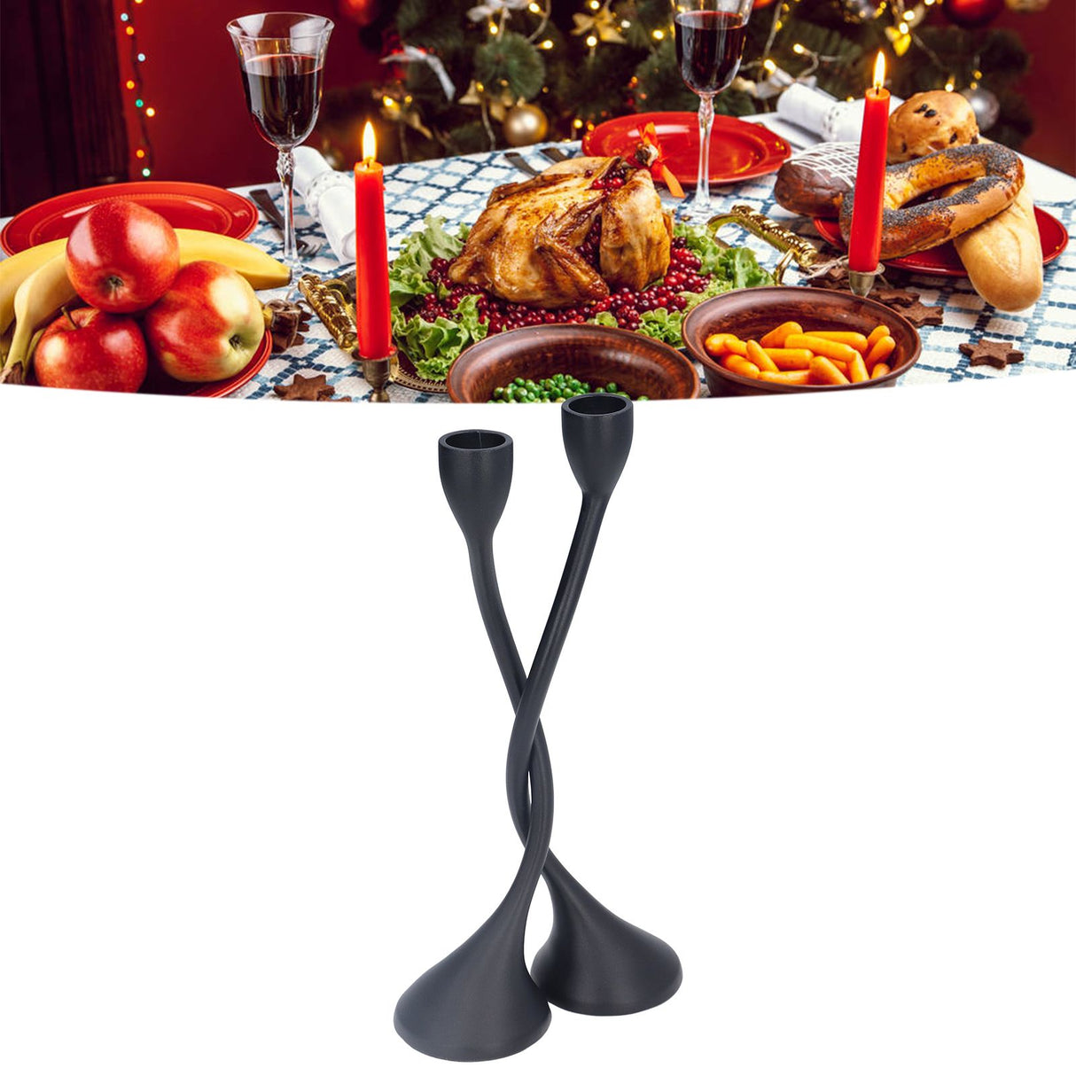 Candle Holder Zinc Alloy High Foot European Style Romantic Simple Retro Black Candlesticks for Bar
