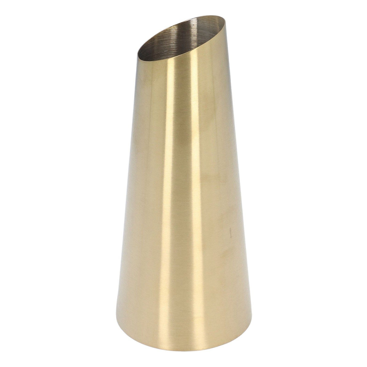 Gold Vase 304 Stainless Steel Conic Shape Narrow Mouth Simple Modern Style Desk Vase for Home Office Dormitory