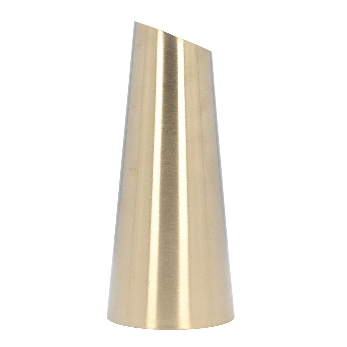 Gold Vase 304 Stainless Steel Conic Shape Narrow Mouth Simple Modern Style Desk Vase for Home Office Dormitory