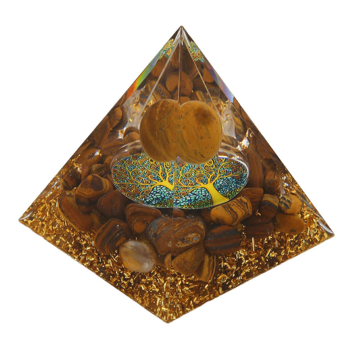 Pyramid Ornament Natural Gravel Triangular Lucky Improving Mood Pyramid Positive Energy Decoration for Bookshelf