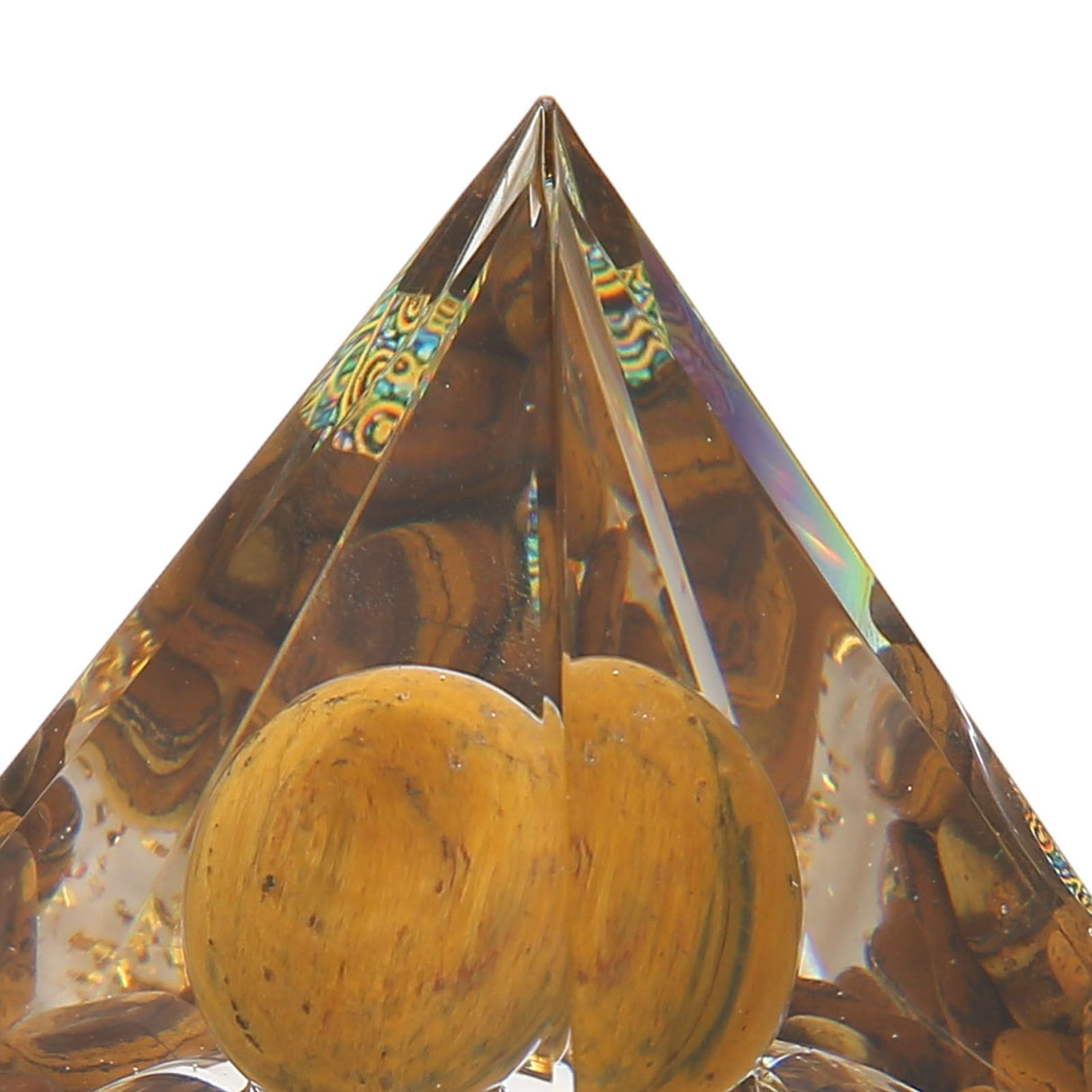 Pyramid Ornament Natural Gravel Triangular Lucky Improving Mood Pyramid Positive Energy Decoration for Bookshelf