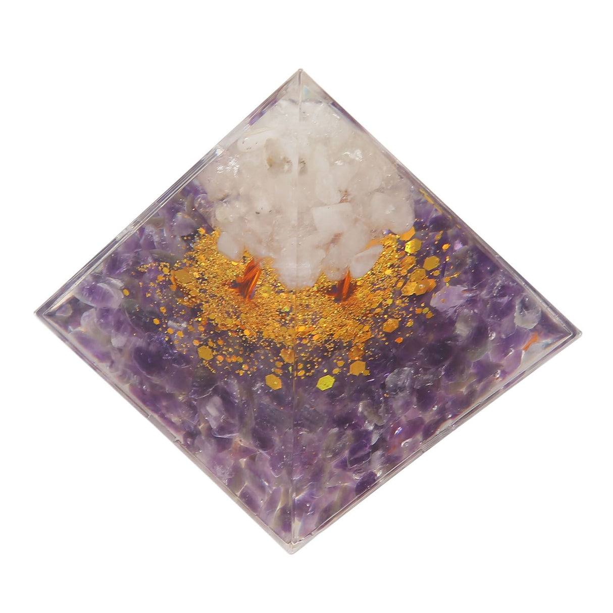 Pyramid Epoxy Ornament Good Durability Exquisite Workmanship Gravel Pyramid Power Stone for Living Room Bedroom Office