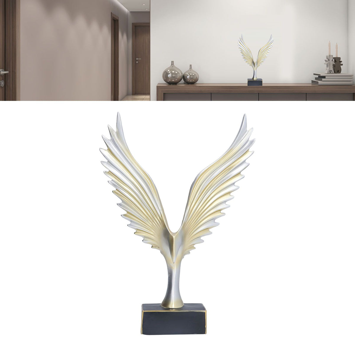 Nordic Wing Statue Resin Sculpture Statue Ornaments Modern Living Room Decoration Desktop Abstract Crafts Champagne Gold