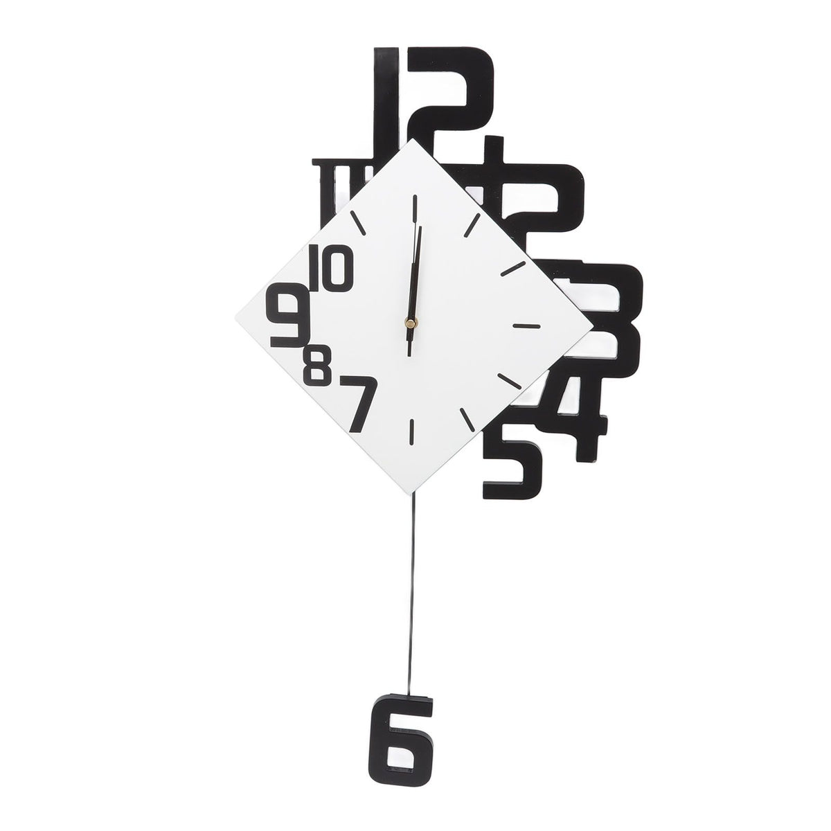 Frameless Pendulum Wall Clocks Number Decoration DIY Assembly Modern Wall Clocks with Silent Movement Wall Clock for Office