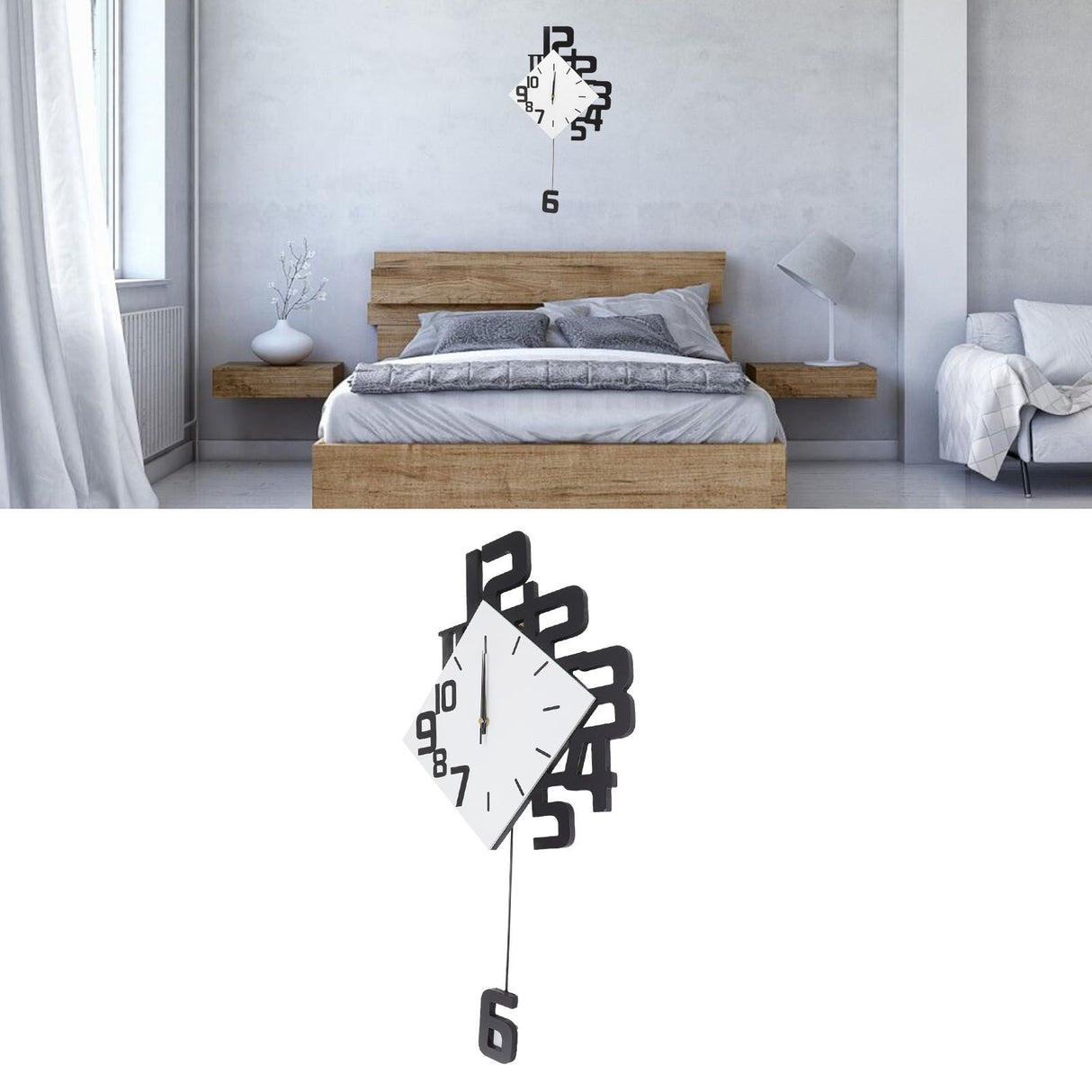 Frameless Pendulum Wall Clocks Number Decoration DIY Assembly Modern Wall Clocks with Silent Movement Wall Clock for Office