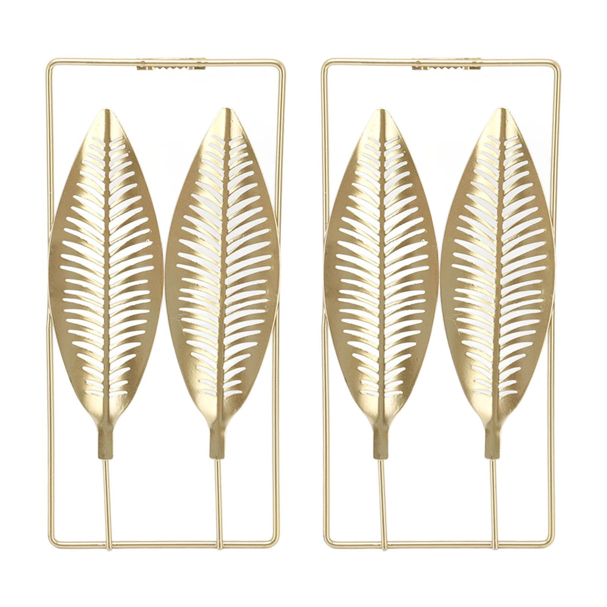 2Pcs Gold Wall Sculptures Metal Wall Decor with Frame for Living Room Bedroom Office Study