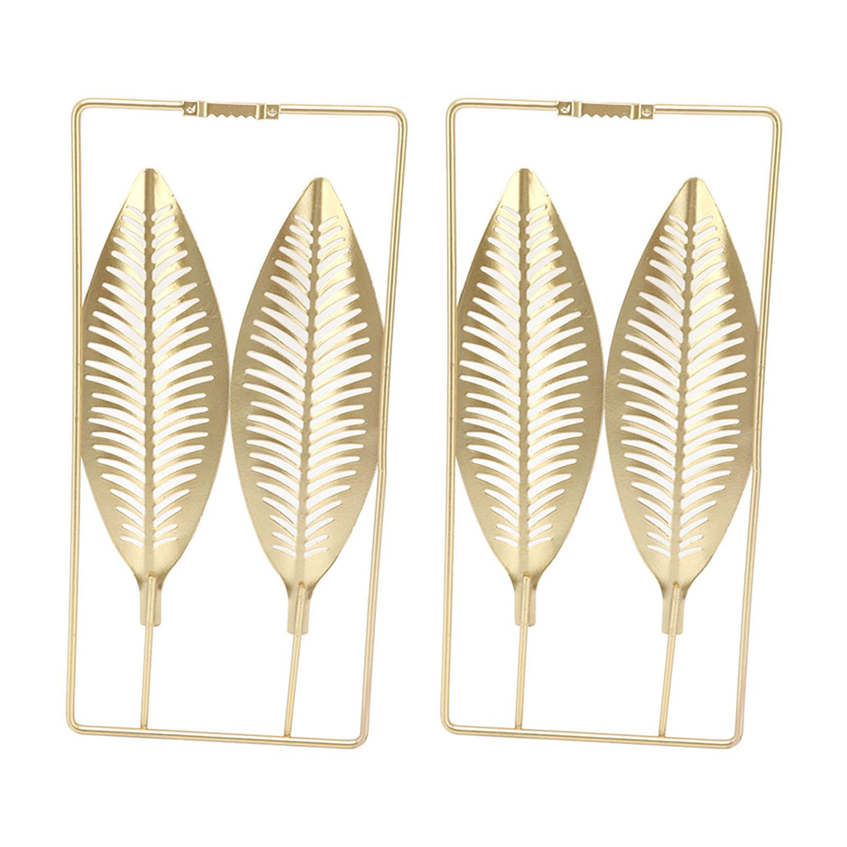 2Pcs Gold Wall Sculptures Metal Wall Decor with Frame for Living Room Bedroom Office Study