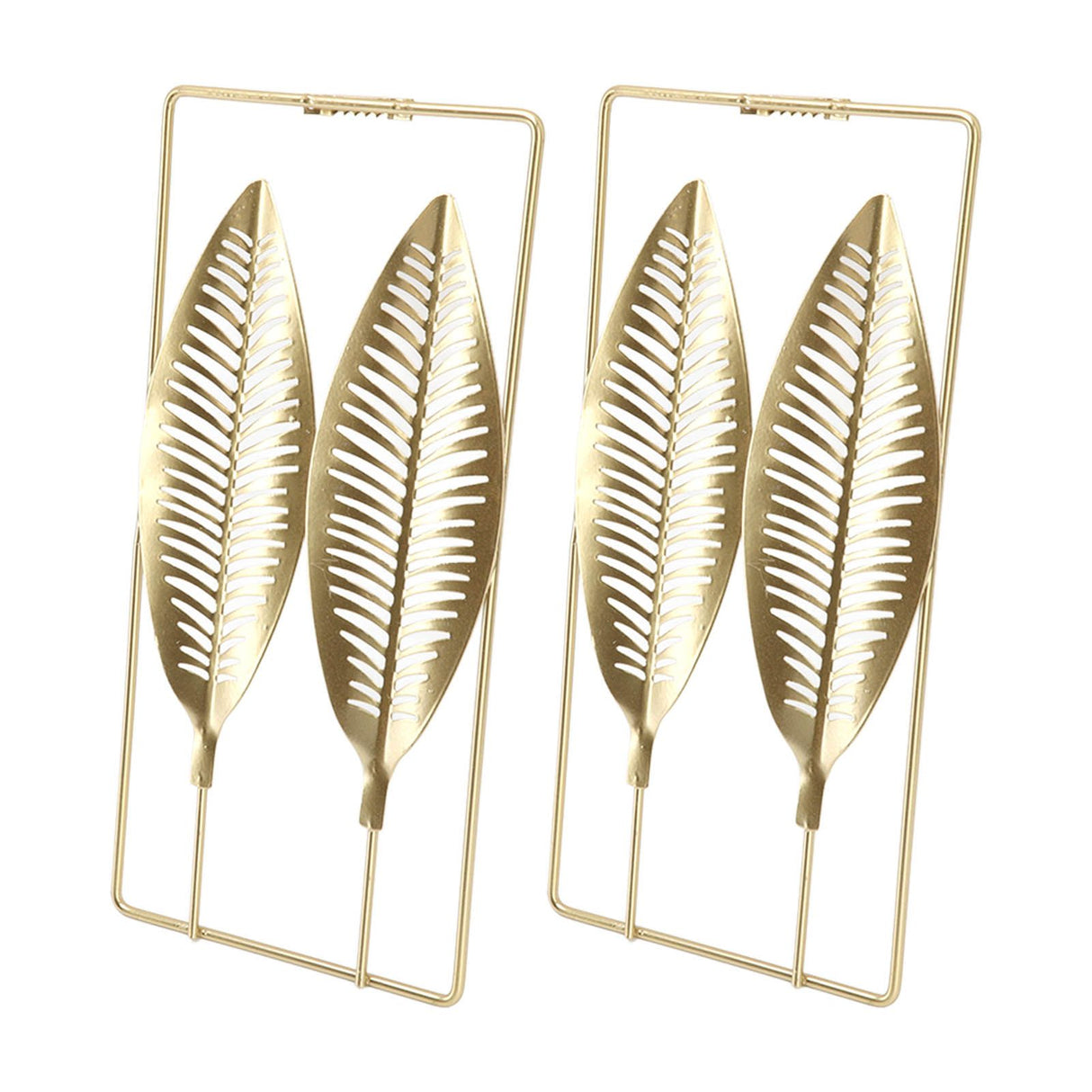 2Pcs Gold Wall Sculptures Metal Wall Decor with Frame for Living Room Bedroom Office Study