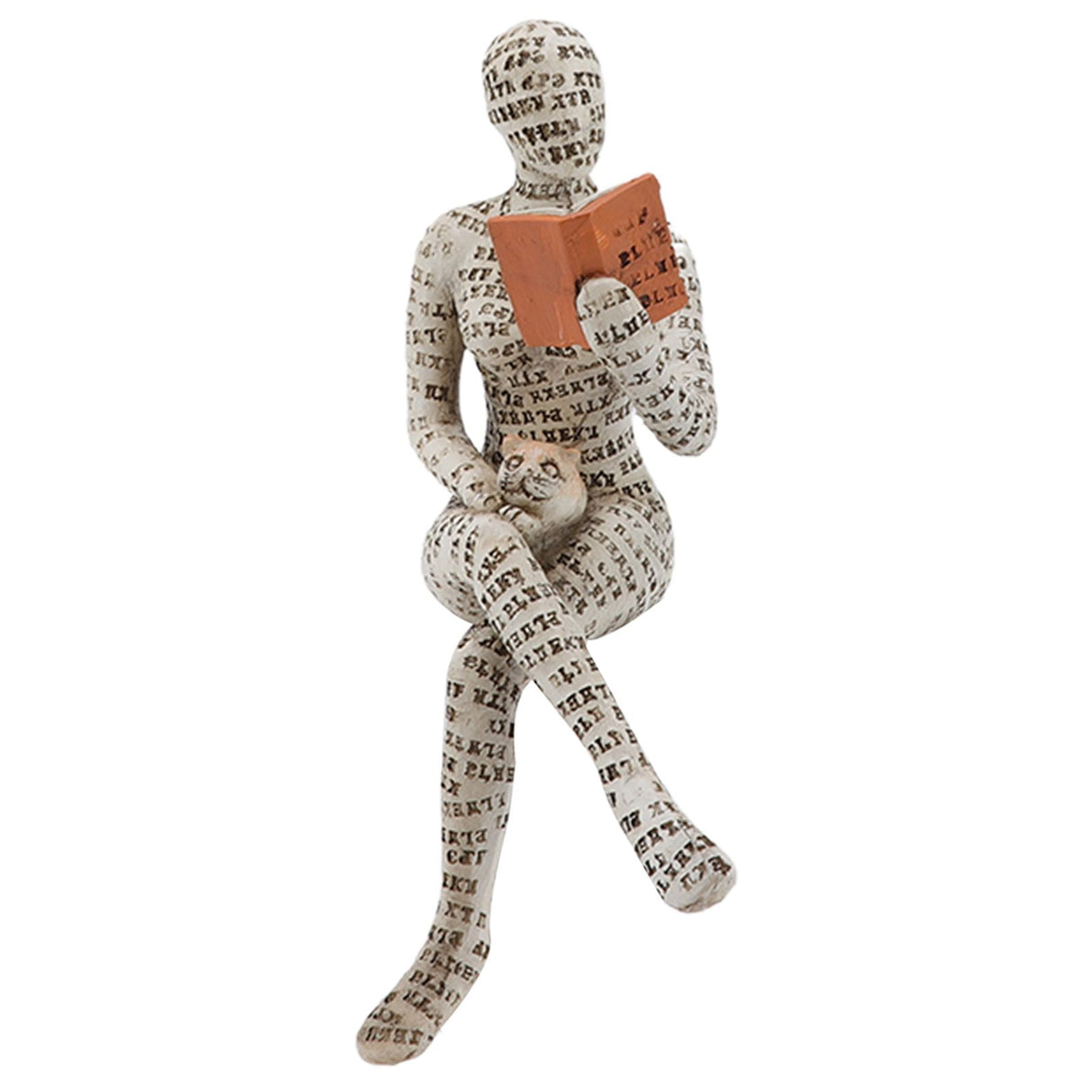 Resin Reading Woman Figurine Innovative Lady Reading Pulp Molding Bookshelf Ornaments for Home Decoration B