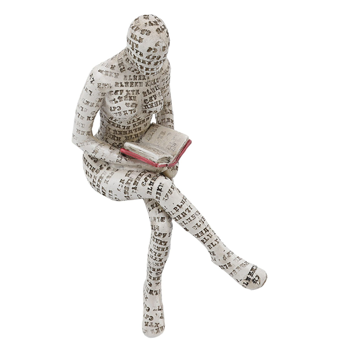 Resin Reading Woman Figurine Innovative Lady Reading Pulp Molding Bookshelf Ornaments for Home Decoration E
