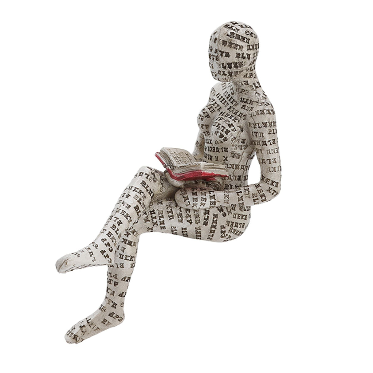 Resin Reading Woman Figurine Innovative Lady Reading Pulp Molding Bookshelf Ornaments for Home Decoration E
