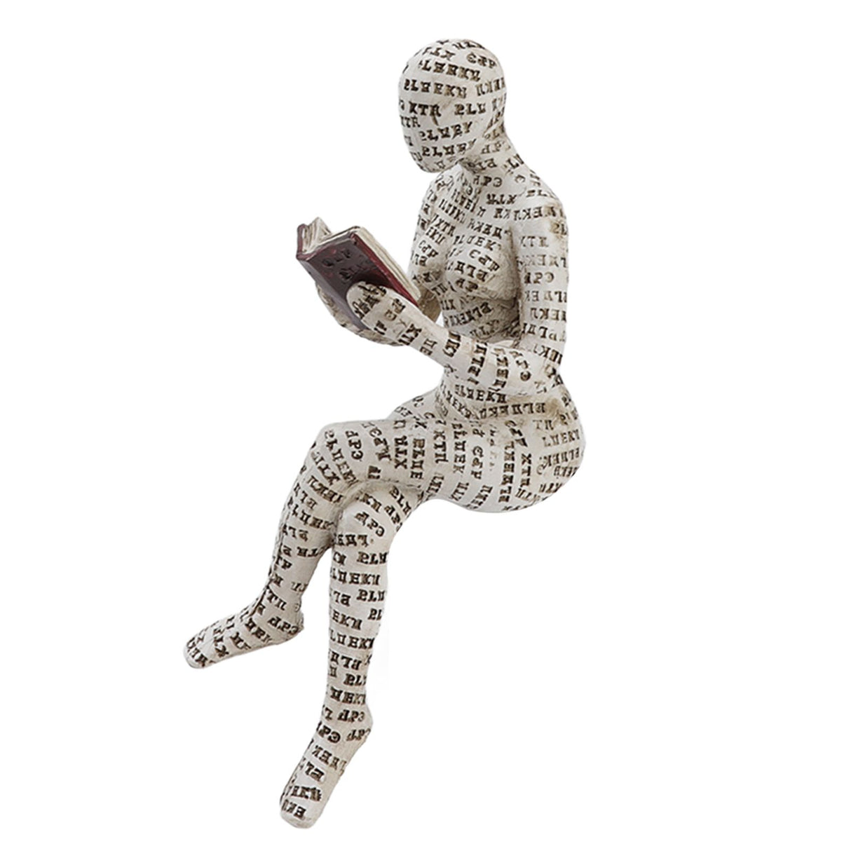 Resin Reading Woman Figurine Innovative Lady Reading Pulp Molding Bookshelf Ornaments for Home Decoration F