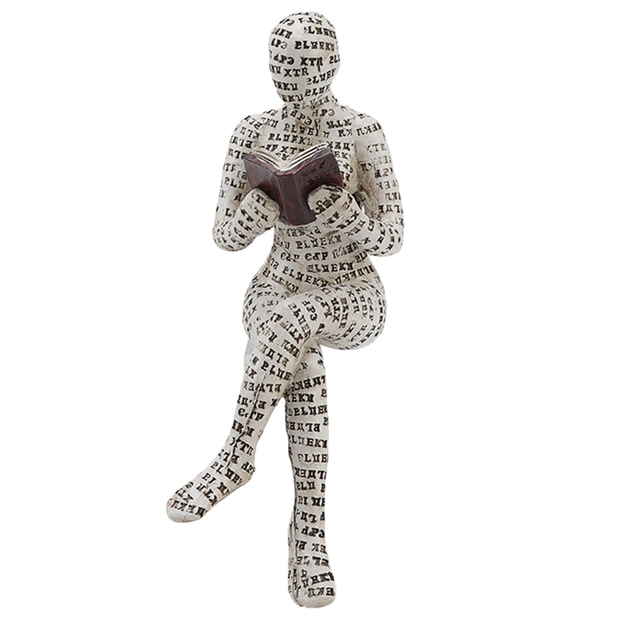 Resin Reading Woman Figurine Innovative Lady Reading Pulp Molding Bookshelf Ornaments for Home Decoration F