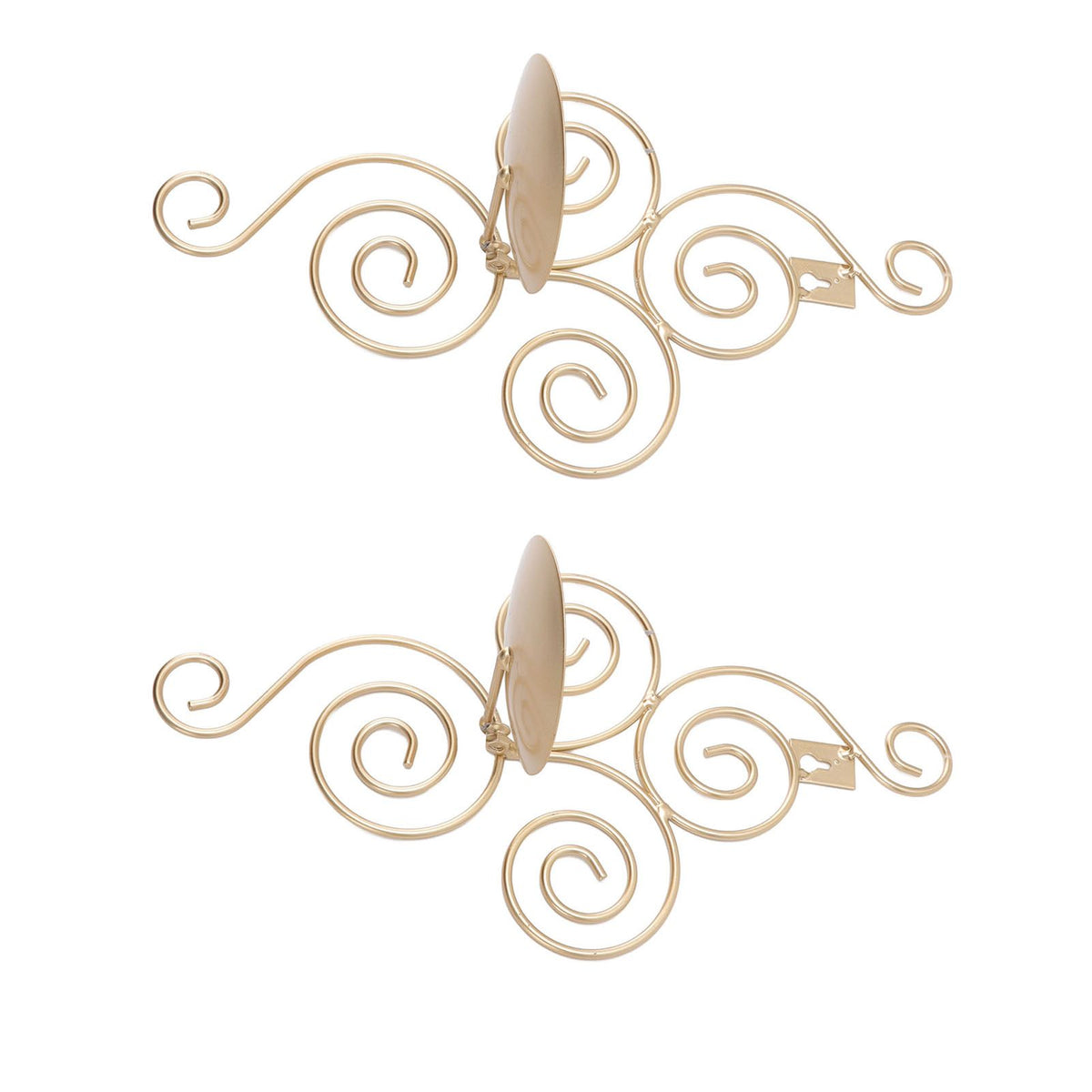 2 Sets Wall Candle Holder Foldable European Style Swirl Wrought Iron Wall Hanging Candlestick Holder Home Decoration Gold