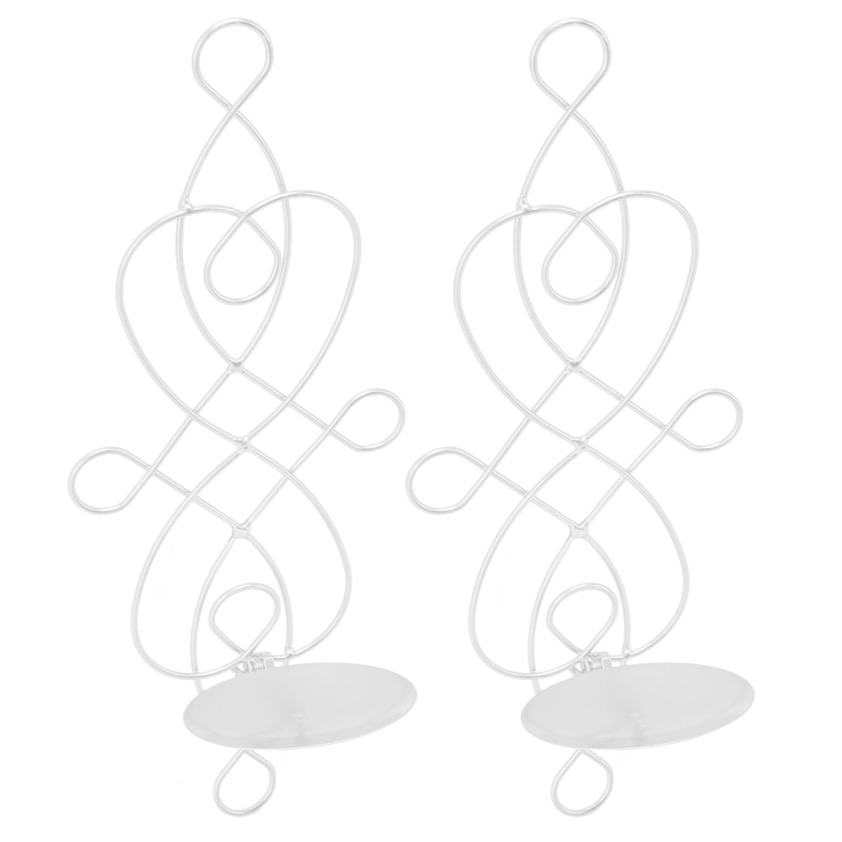 2 Sets Iron Wall Candle Sconce Holder Foldable Deformation Resistance Innovative Wall Candle Holder for Bedroom Dining Room White
