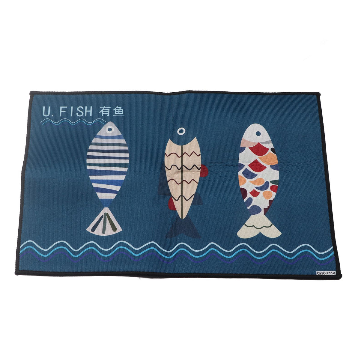 Floor Mat Prevent Slip Wearable Comfortable Cute Pattern Kitchen Pad for Living Room Bathroom Doorway Fish 40x60cm / 15.8x23.6in