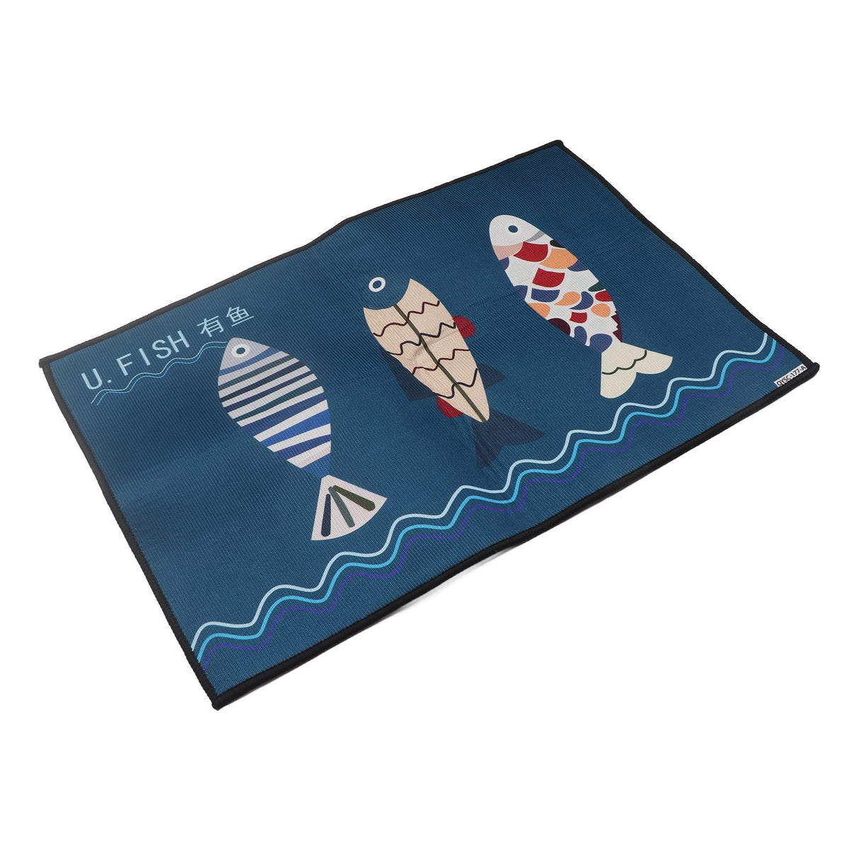 Floor Mat Prevent Slip Wearable Comfortable Cute Pattern Kitchen Pad for Living Room Bathroom Doorway Fish 40x60cm / 15.8x23.6in