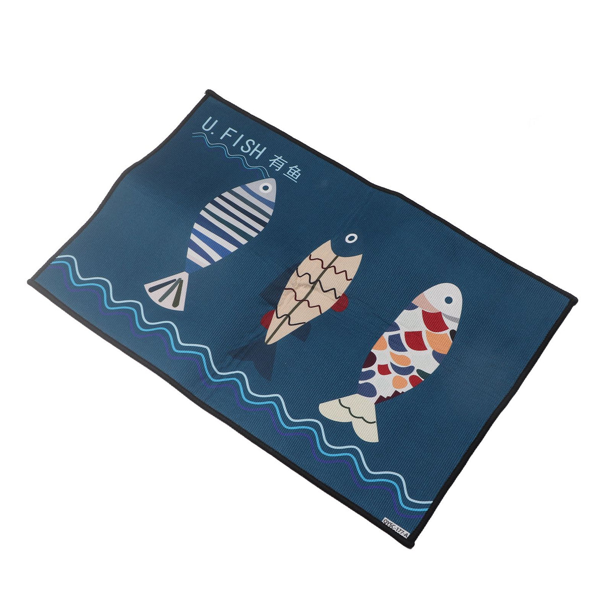 Floor Mat Prevent Slip Wearable Comfortable Cute Pattern Kitchen Pad for Living Room Bathroom Doorway Fish 40x60cm / 15.8x23.6in