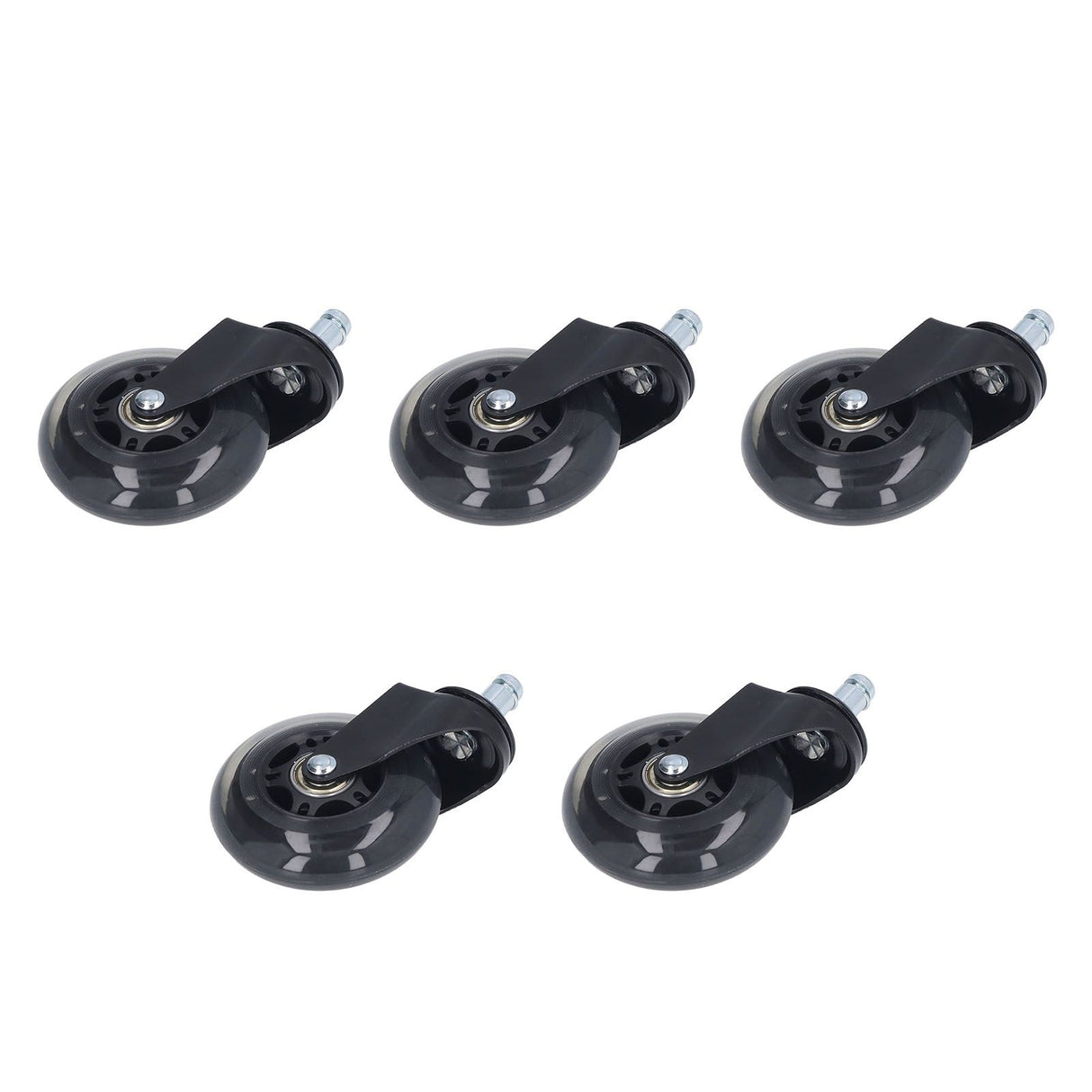 5 Pcs Chair Rotate Wheel 3in 360 Degree Noise Free Scratch Resistant Straight Chair Caster for Office